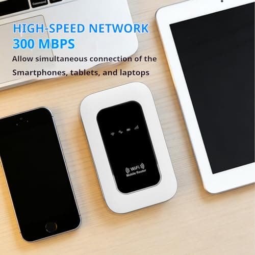 5G Mobile WiFi,Portable WiFi Router - SIM Card Hotspot, Ultra-Fast/Mobile Internet up to 300 Mbps, Pocket-Sized Modem for Travel & Remote Work,Supports simultaneous connection of up to 20 devices — view 3