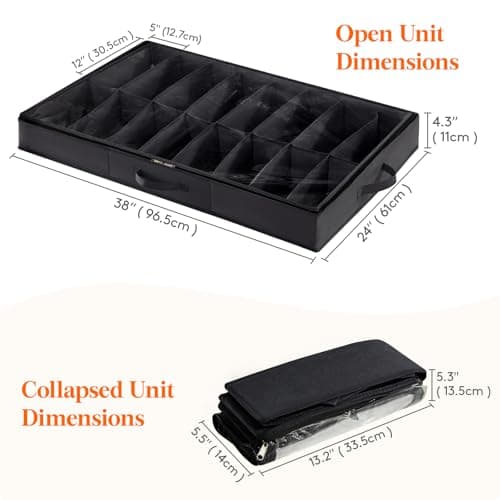 Lifewit 2-Pack Under Bed Shoe Storage Hold 36 Pairs, Black — view 3
