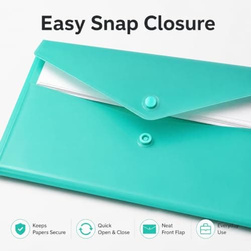 1ABOVE A4 Popper Wallets 5 Assorted Colours Plastic Document Folders — view 3