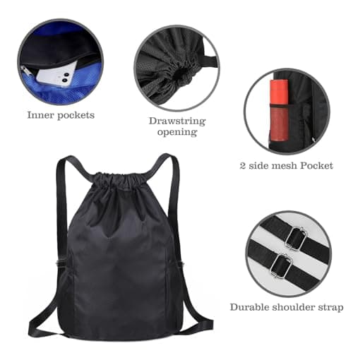 SoftcuteLee Drawstring Gym Bag String Bags Gym Sack Backpack PE Bags Unisex — view 3