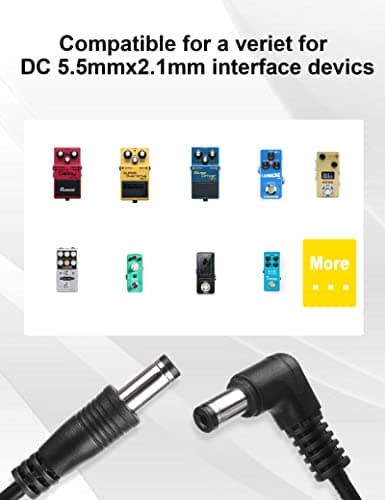 Mr.Power Guitar Effect Pedal DC Cable 5.5 x 2.1mm Power Lead/Cord, Male to Male 24AWG Connector Plug Wire Adapter (24 in, 8 Pack) — view 4
