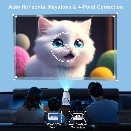 ZDSSY Smart Mini Projector WiFi 6 & Android 14, Built-in Apps, Short Throw — view 5