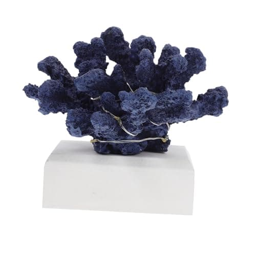 Warmhm Artificial Coral Decor Resin LED Ornament for Living Room Entryway
