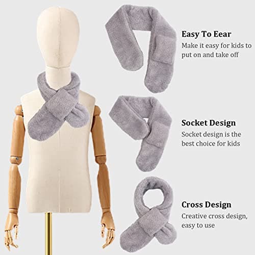 Pesaat Winter Kids Fleece Scarf Solid Baby Neck Warmer for Toddler 1-6Y — view 3