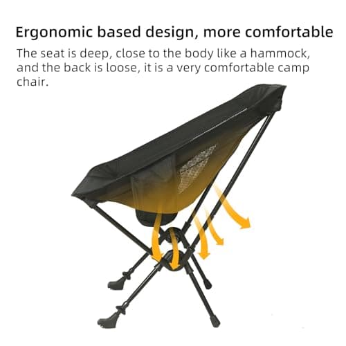 ROCK CLOUD 2-in-1 Portable Camping Chair Trekking Pole Folding Chairs Walking Sticks for Outdoor Camp Hiking Backpacking Lawn Beach Sports — view 5