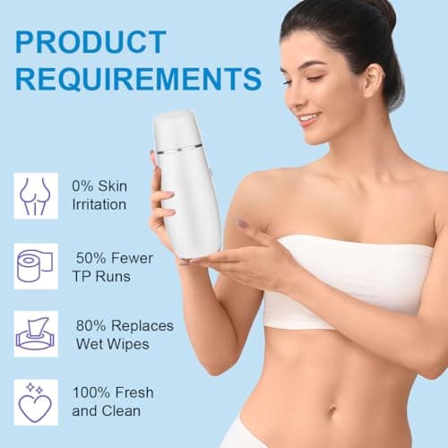 Portable Bidet 400ml Travel Bidet Sprayer Perineal Wash Bottle Upside Down Squeeze Flusher Bottles for Postpartum Care, Recovery and Hemorrhoid — view 3