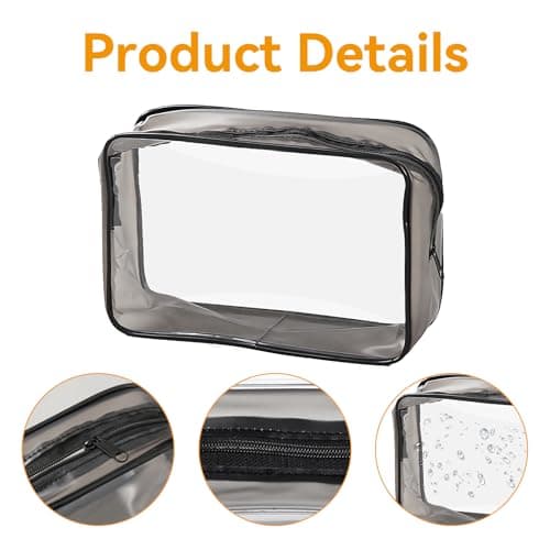 2 Pcs Double-Sided See-Through Travel Toiletry Bags, Waterproof PVC Plastic — view 3