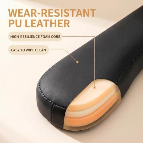 SINJAETRQ Car Seat Gap Filler, Car Seat Crevice Filler & Drop Stop, 2 Pack PU Leather Auto Organizer Insert, Flexible Universal Side Pocket Blocker for Centre Console & Door, Black (18.9" x 2.36" / 4 — view 4