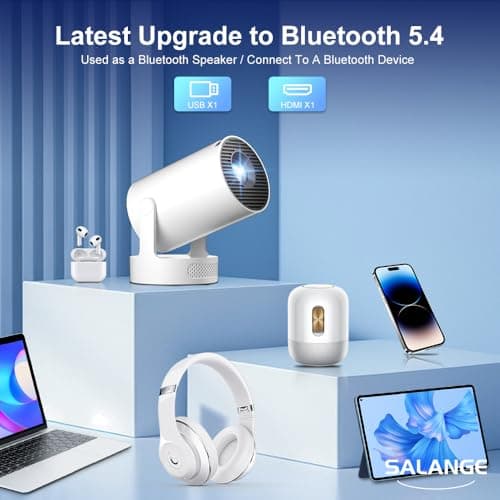 Salange HY300Ultra Smart Projector Android 14 Built-in Apps,4K & 8K Support — view 5