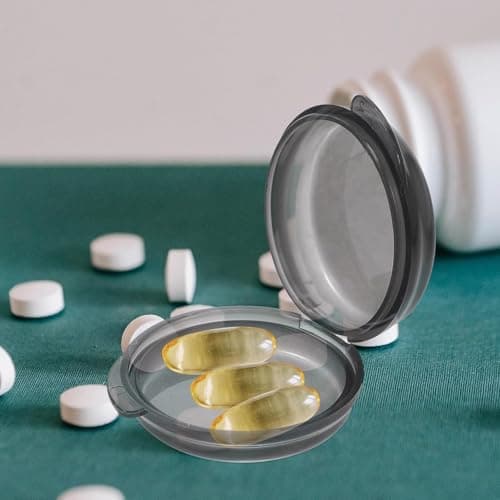 3 PCS Small Mini Pill Organizer, Portable Mini Pill Case, Single Pill Box, Small Tablet Box, for Vitamins, Fish Oil & Supplements(Black) — view 4
