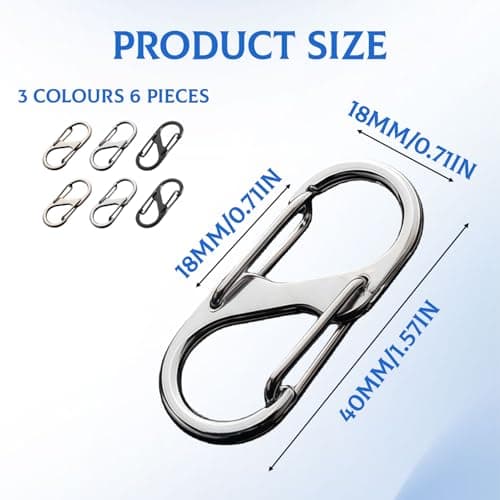 6 PCS Luggage Locks Zipper Locks with Carabiner Clip Travel Locks for Luggage and Backpacks Essential Anti-Theft Bag Accessories with Carabiner Clips for Traveling Handbags Tent Purse ﻿ — view 2
