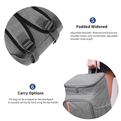 Skexiod Cooler Backpack Insulated Lunch Bag 18L Large Capacity Waterproof Picnic Backpack Womens Mens Hot/Cold Freezer Bags Food Container for Travel/Hiking/Beach/School/Camping/BBQ — view 5
