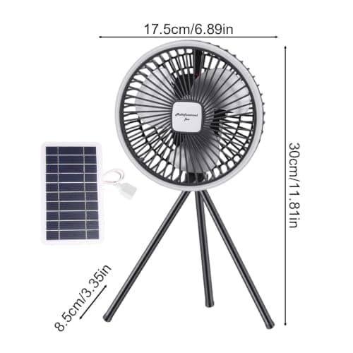 Solar Fans for Outside Floor Desk Air Blowing Device with Tripod Stand — view 5