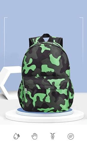 Varsany Children’s Green Camo Backpack Girls Boys, Rucksack Bag, Perfect for Back to Kids School or PE, Gifts and Travel — view 3