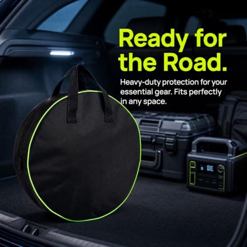 Solvio Waterproof EV Cable Bag, Heavy Duty Caravan Hook Up Cable Storage Bag, Large Capacity Campervan Accessories Organiser for Electric Car Charging Cables, Water Hoses and Camping Gear — view 5