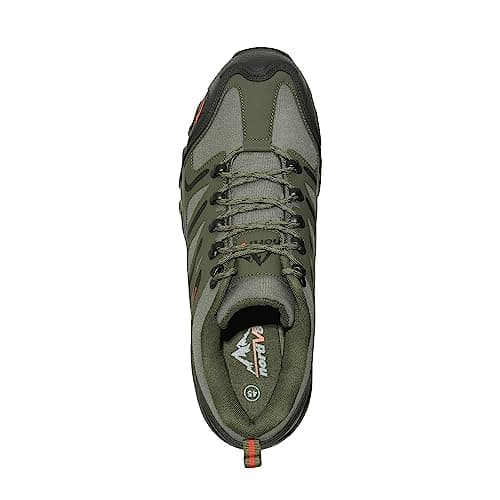 NORTIV 8 Men's Low Top Waterproof Hiking Shoes Trekking Trails Outdoor Work Shoes,Size 5.5,Army/Green/Black/Orange,160448_Low,Size 10,Army/Green/Black/Orange,160448_Low — view 4