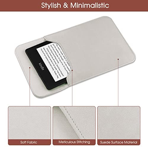 HoYiXi Sleeve Case for 6",6.8",7 Inch Kindle Paperwhite/Colorsoft/Signature Edition 2024-2012 Sleeve Bag Pouch Cover Case for 6 Inch - 6.8 Inch Kobo/Tolino/Pocketbook ebook Reader - Beige — view 4