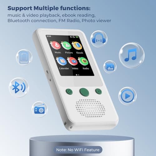 TIMMKOO MP3 Player for Kids, 2.4" Touch Screen MP3 Players with Bluetooth, 65H Playback Portable Music Player with Speaker, Support TF Card Up to 128GB — view 2
