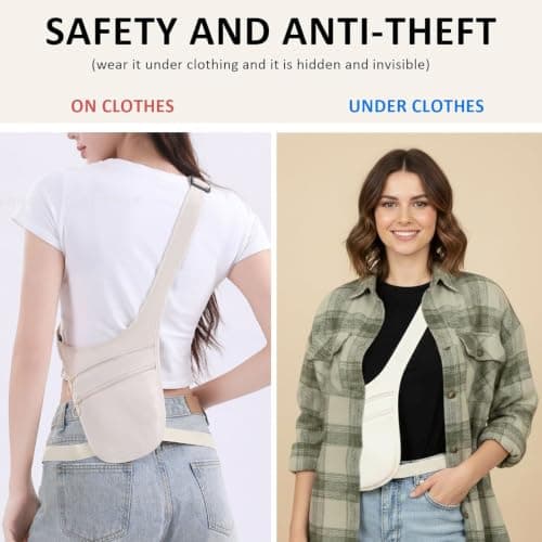 Anti Theft Travel Money Belt, Hidden Waist Pouch for Men and Women — view 4
