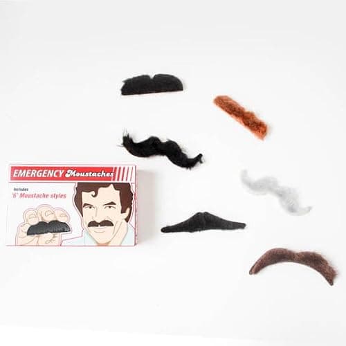 Gift Republic Emergency Moustaches, Black/Brown/Grey, One Size — view 6