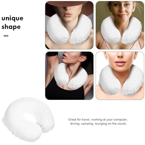 KONTONTY U Shaped Neck Pillow White for Cervical Support Natural Latex — view 3