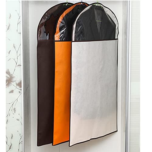 FBHappiness Suit Covers Garment Bags 6 Pcs,Breathable Clothes Cover Protector Bags with Transparent Window Dust Proof Anti-Moth Non-Woven Garment Covers, for, Coat, Jacket,Orange-60 x 120 cm — view 2