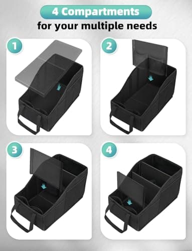 YOHOOLYO Car Seat Organiser with 4 Compartments, 4 Cup Holders — view 5