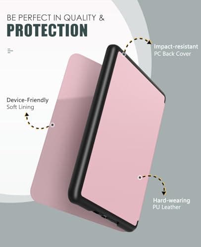 MoKo Case for 7" Kindle Paperwhite 12th Gen&Colorsoft 2024, Pink — view 3