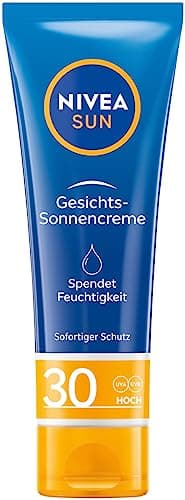 NIVEA Sun Protection & Care Face Sun Cream with SPF 30 (50 ml), Instant Sun Protection for Face, Neck & Décolleté, Sun Cream with 24-Hour Moisturiser