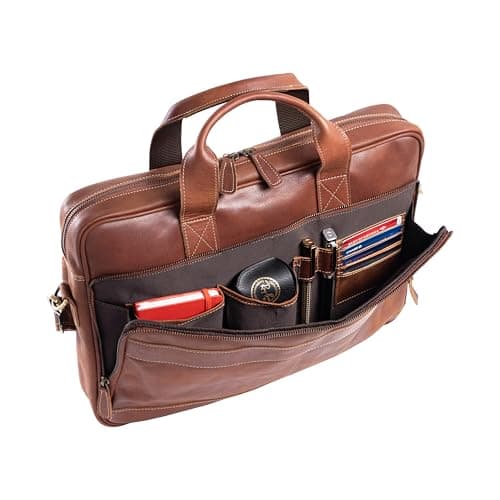 KomalC 16 Inch Leather briefcases Laptop Messenger Bags for Men and Women Best Office Satchel Bag — view 2