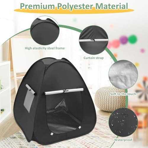 GWCYMYD Sensory Tent for Kids, Pop Up Calm Down Tent with Organizer Bag, Portable Kids Blackout Tents for Children with Autism, SPD, Anxiety to Play and Relax Improve Focus — view 3
