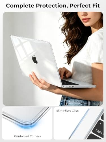 EooCoo for MacBook Air 13.6 inch Case 2026-2022 M5 M4 M3 M2 Crystal Clear — view 5