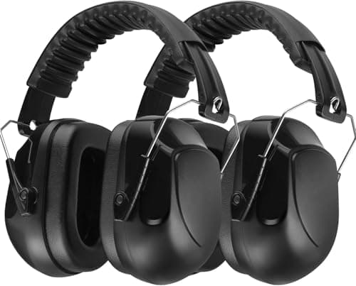 [2Packs] Ear Defenders Adults, SNR 34dB Adult Ear Defenders Noise Cancelling Headphones for Adults Hearing Protection Earmuffs, Sound Blocking Ear Muffs for Autism Shooting Construction Mowing