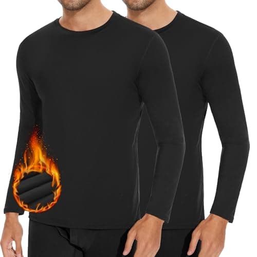SIMIYA Mens Thermal Top Crew Neck Comfort Long Sleeve Tops