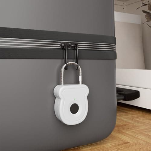 HOHOVYVY Fingerprint Lock, Biometric Fingerprint Padlock, USB-C Chargeable, with 20 Fingerprints, Memory for Suitcase, Cabinet, Door (Grey) — view 3