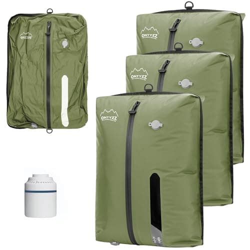 Vacuum Storage Bags for Clothes Reusable TPU Space Saver Bags for Travel with Zip IPX8 Waterproof Packing Organisers Packing Cubes for Suitcase Backpack (3Pcs+Pump)