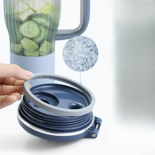 Grey Silicone Sealing Ring for Travel Tumbler Spill-Proof(Blue) — view 3