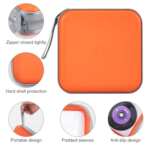 alavisxf xx CD Case, 48 Capacity Hard Plastic Portable CD Organizer Holder — view 3