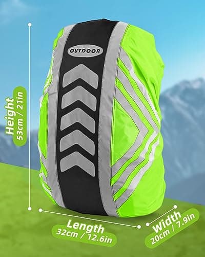 Waterproof Backpack Cover, Large Reflective Backpack Waterproof, Rucksack Cover Waterproof with 2 Buckle Strap, High Visibility Rain Waterproof Bag Cover for Outdoor Hiking, Father Day Gifts, M 40L — view 5