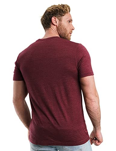 100% Merino Wool T Shirt Mens - Merino Wool Base Layer Men + Hiking Socks (Burgundy Wine, Small) — view 2