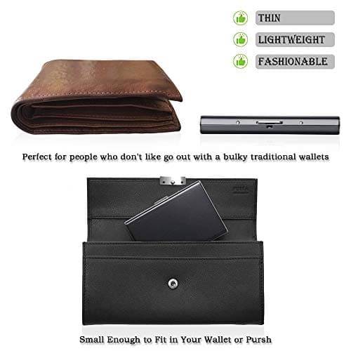 Vicloon Metal Card Holder Wallet,Ultra Thin Stainless Steel Metal Wallets RFID Blocking Credit Card Wallet Holder for Men & Women,Best Card Protector — view 3