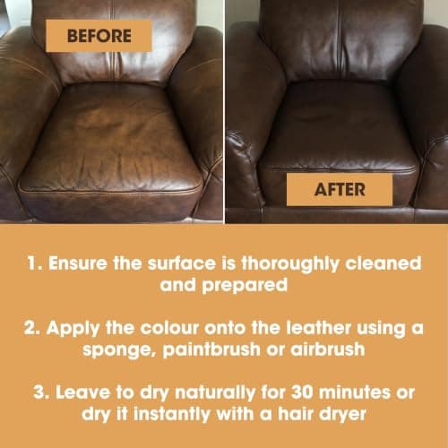 Furniture Clinic Leather Repair Paint & Dye | Self Seal Colourant for Quick and Easy Leather Repair | Suitable for Sofas, Car Seat, Shoes, Handbag, and More - Cream 50ml — view 6
