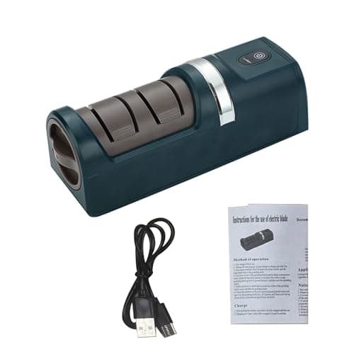 Haofy Kitchen Chef Electric Knife Sharpener with USB Port for Home and Camping, Dual Sharpening Options, Non-Slip Base, 7.1 Inch Size (Green) — view 5