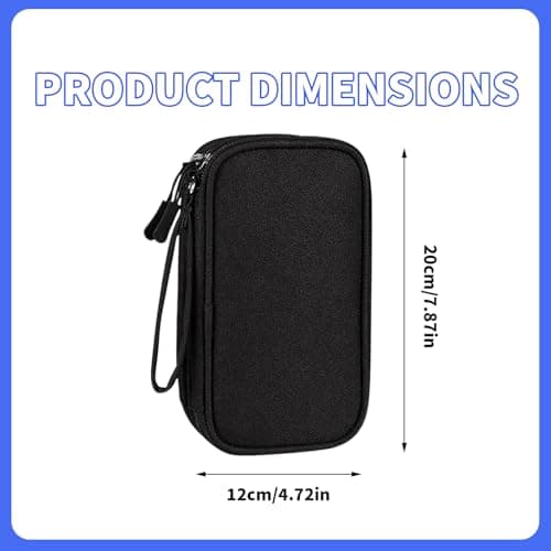 Solvio Travel Cable Organiser Bag, Double Layer Tech Pouch for Gadgets, Waterproof Electronics Accessories Storage Case, Holiday Essentials for Men Women, Portable Charger Bag for Trip, Black — view 3
