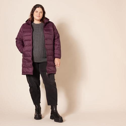 Amazon Essentials Women's Lightweight Water-Resistant Packable Hooded Puffer Jacket (Available in Plus Size), Burgundy, XXL — view 6