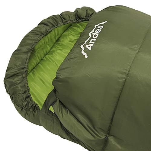 Andes Nevado 400 Mummy Sleeping Bag Warm 400GSM Filling - Compression Carry Bag Included - Ideal For Camping, Hiking, Backpacking, DoE Awards, Festivals Waterproof — view 3