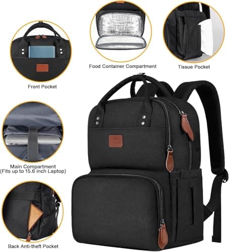 MATEIN Laptop Lunch Backpack 17 Inch, Backpack with Insulated Compartment — view 6