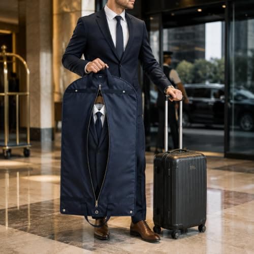 1 X Luxury Travel Suit Bags, Foldable Dress Bag, Garment Bags, Breathable Dust Proof Water proof Clothes Covers, Suit Protector with Zip, 105cm X 60cm — view 5