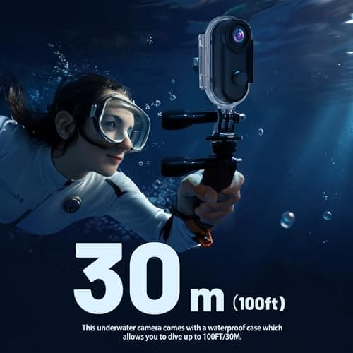 4K Mini POV Camera with 64GB Card, Thumb Size WiFi Body Cam, Waterproof Wearable Hand Free Portable Action Cam, Ultra Wide Angle View, Mount Anywhere for Pets, Cycling, Swimming, Vlogging, Black — view 4