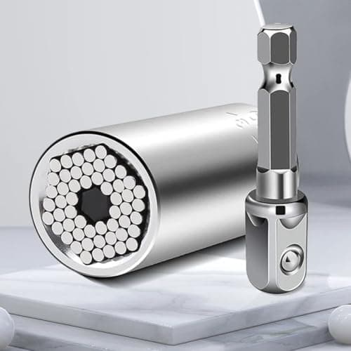 Domira Universal Socket Set 7mm-19mm with Drill Adapter & 50mm Extension Rod – Durable 35k & 40Cr Tool for DIY, Car Repairs, Gifts for Men – Multitool Wrench Solution 2 Inch Extension Rod — view 6
